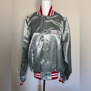 Vintage Westark USA Fort Smith, Ark. Satin Silver Pacific Bell Jacket XL